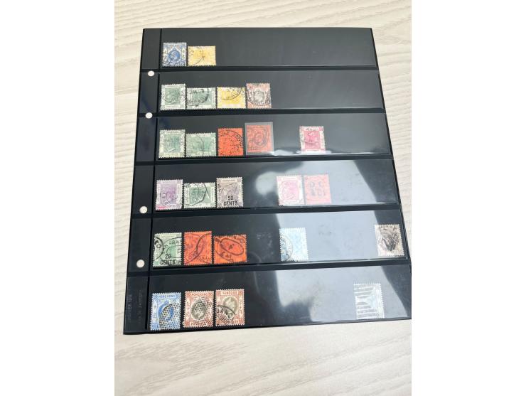 including treaty port's marking Amoy, Canton, B62 obliterators, Sunburst (Shanghai) cancel, Perfins, Company chops, Jubilee I